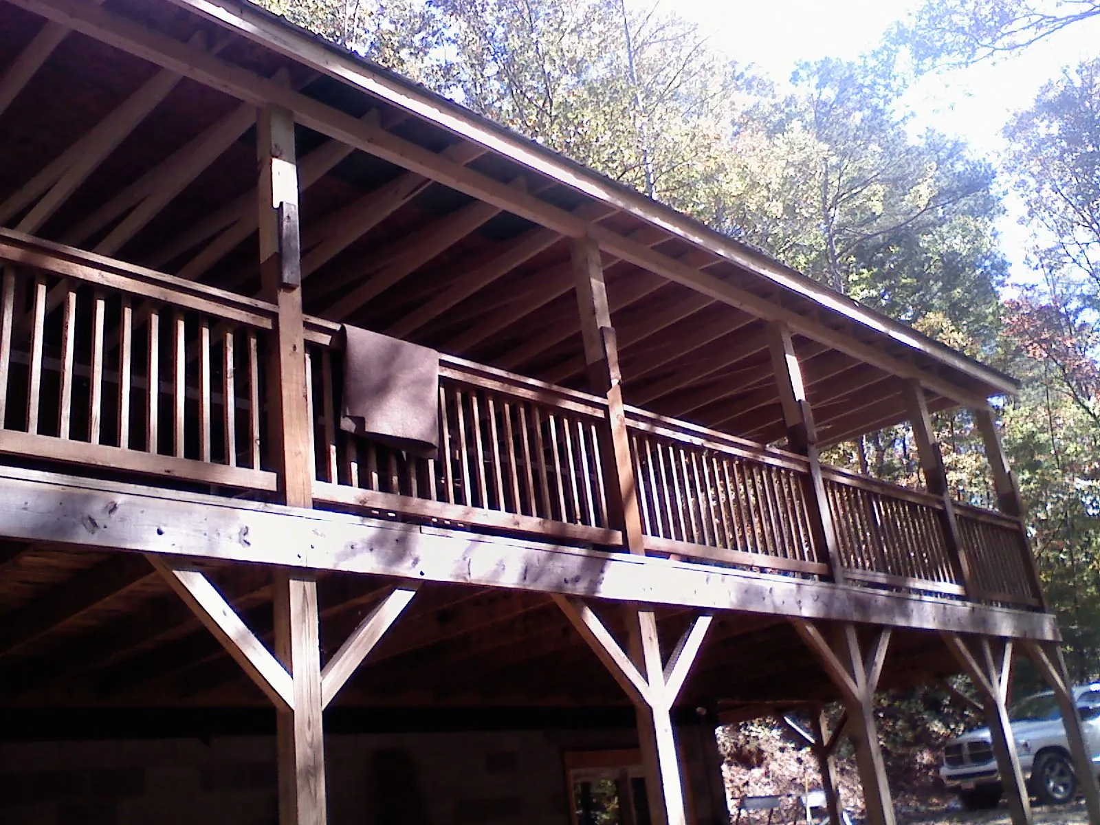 Timber framing under a new elevated porch and deck — Roof Leak Repair in Nunica by Roofing Brothers